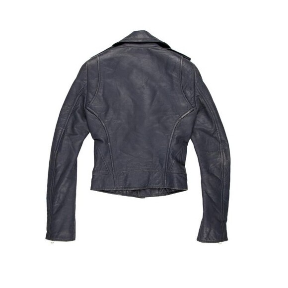 BALENCIAGA Woman's Leather Moto Bike Jacket in Gray, size FR34/XS/US 2 - Picture 2 of 16
